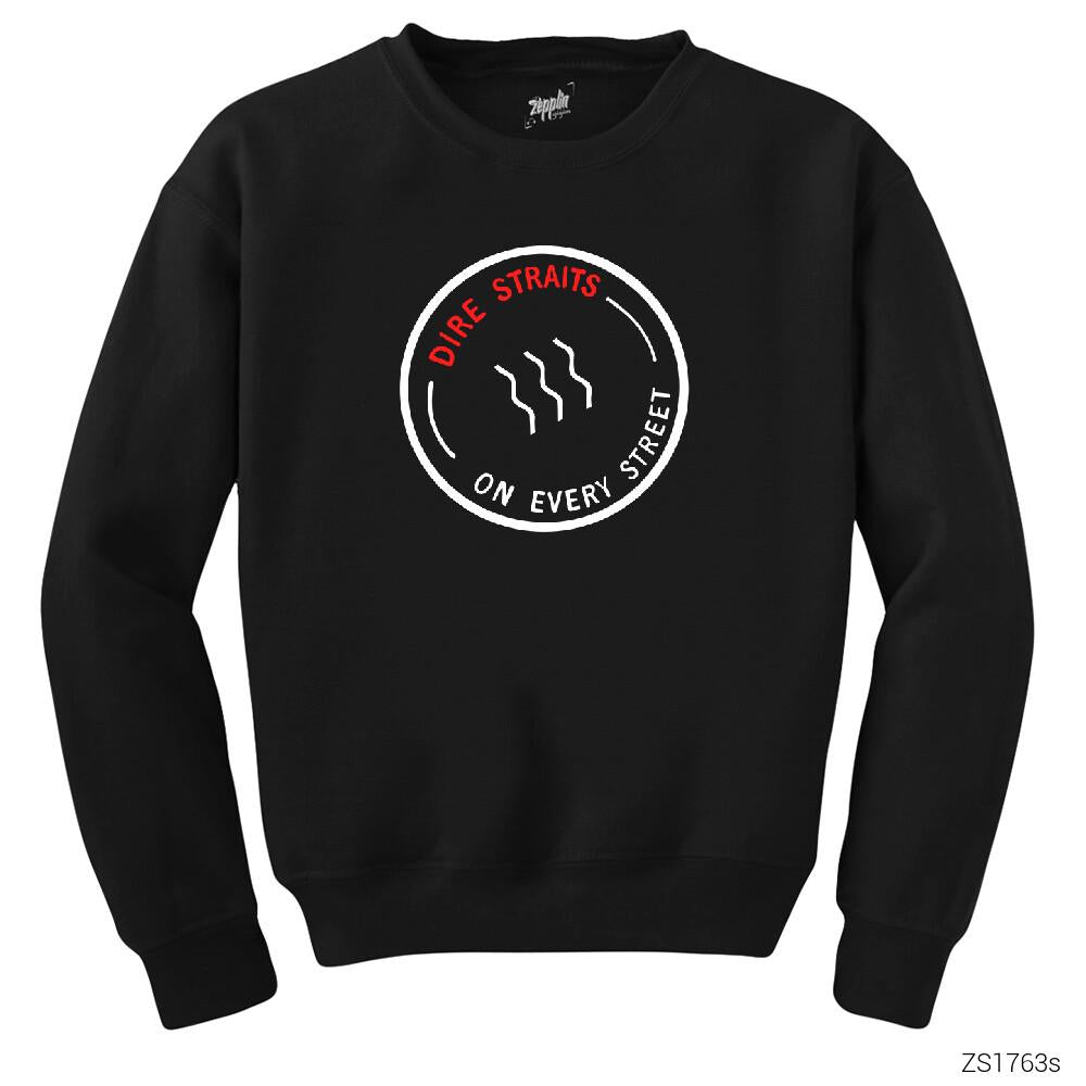 Dire Straits on Every Street Siyah Sweatshirt