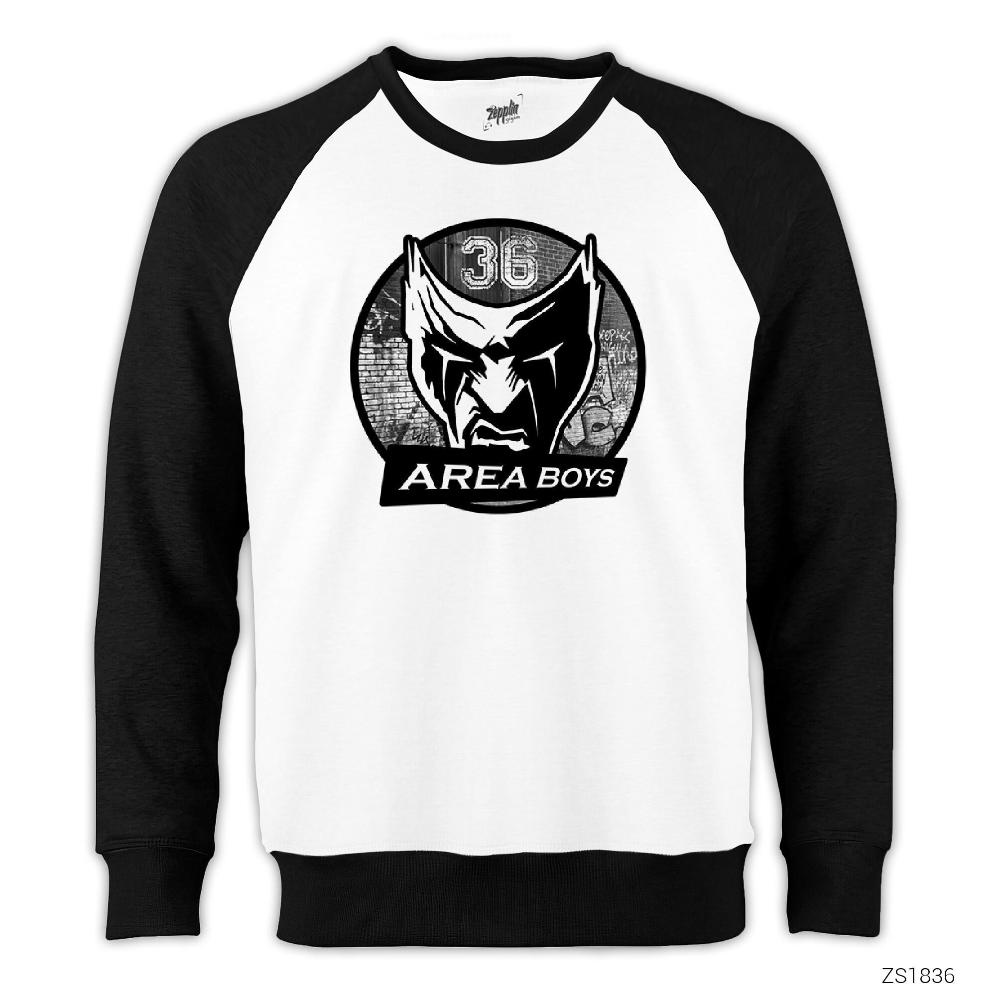 36 Area Boys Reglan Kol Beyaz Sweatshirt