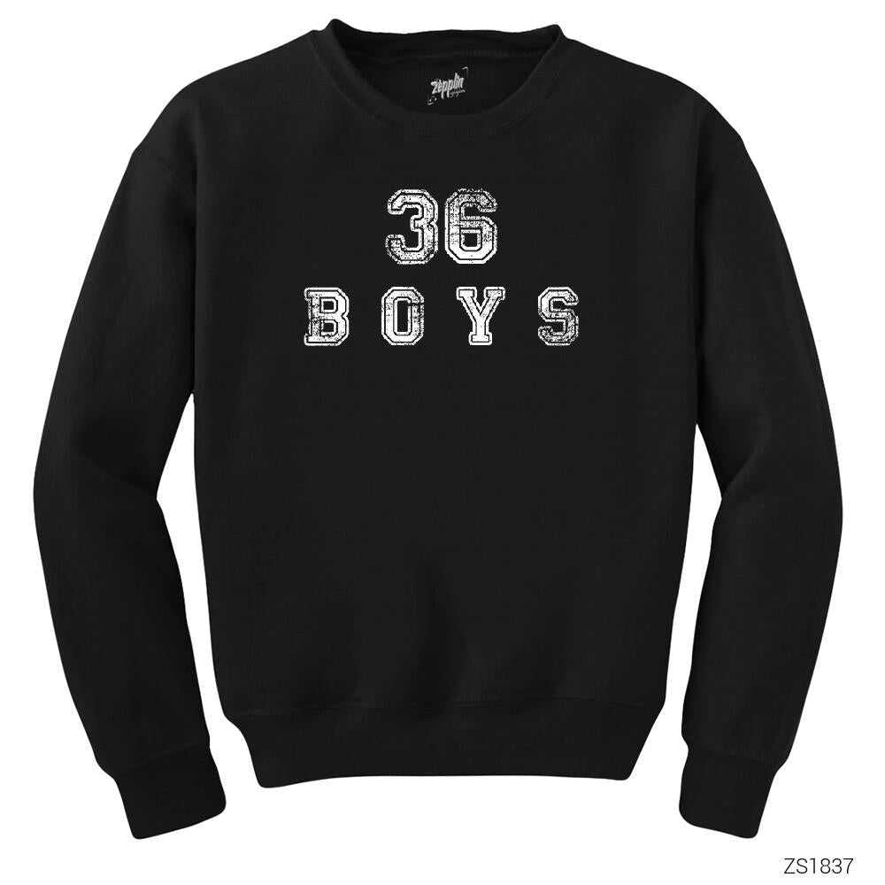 36 Boys Damaged Logo Siyah Sweatshirt