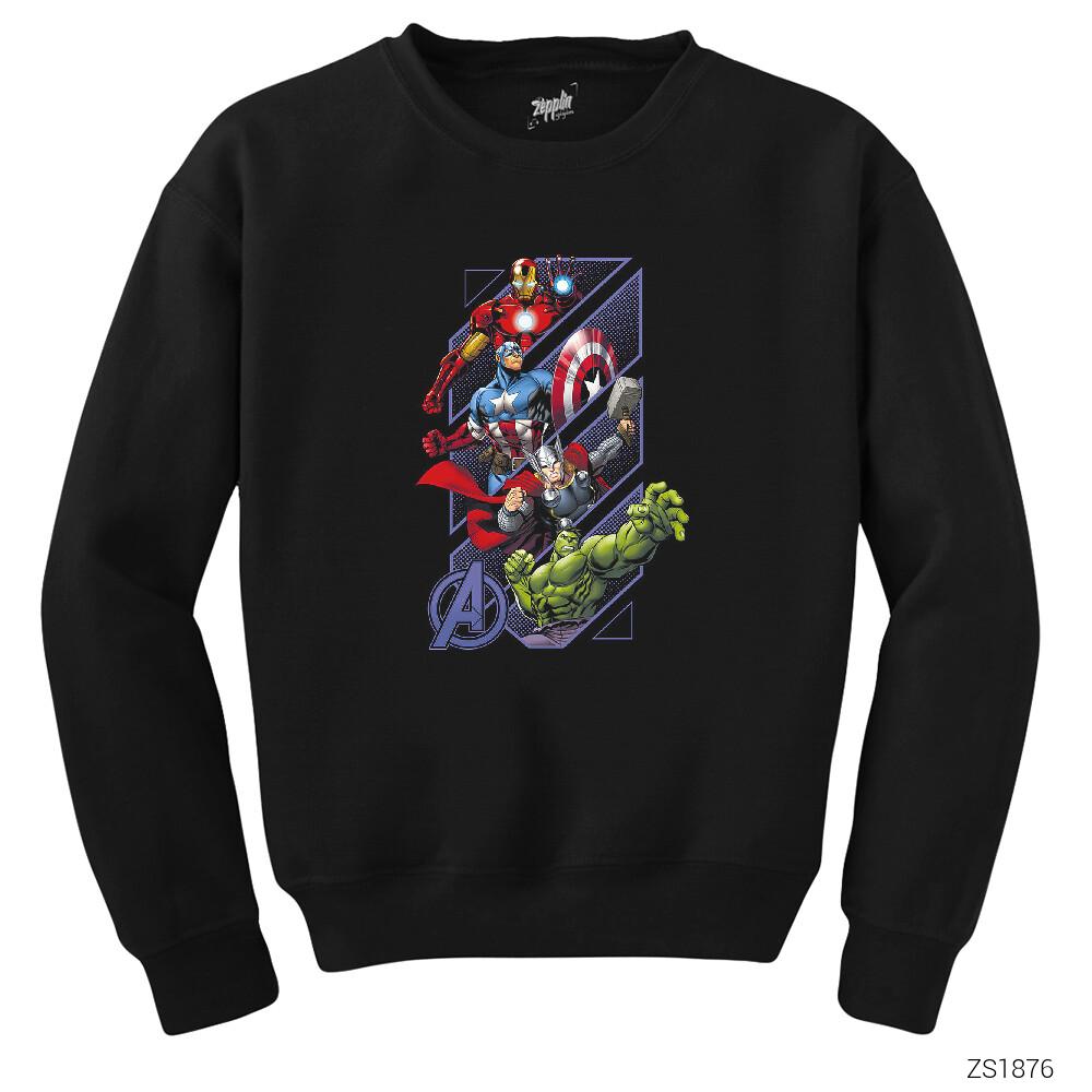 Avengers Power Up Siyah Sweatshirt