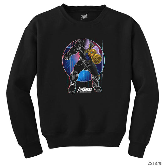 Avengers Thanos Punch Siyah Sweatshirt