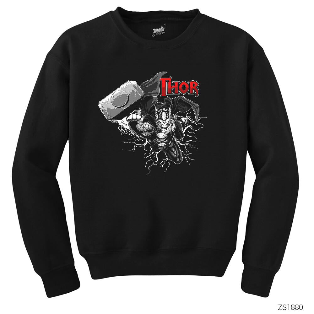 Avengers Thor Rising Siyah Sweatshirt