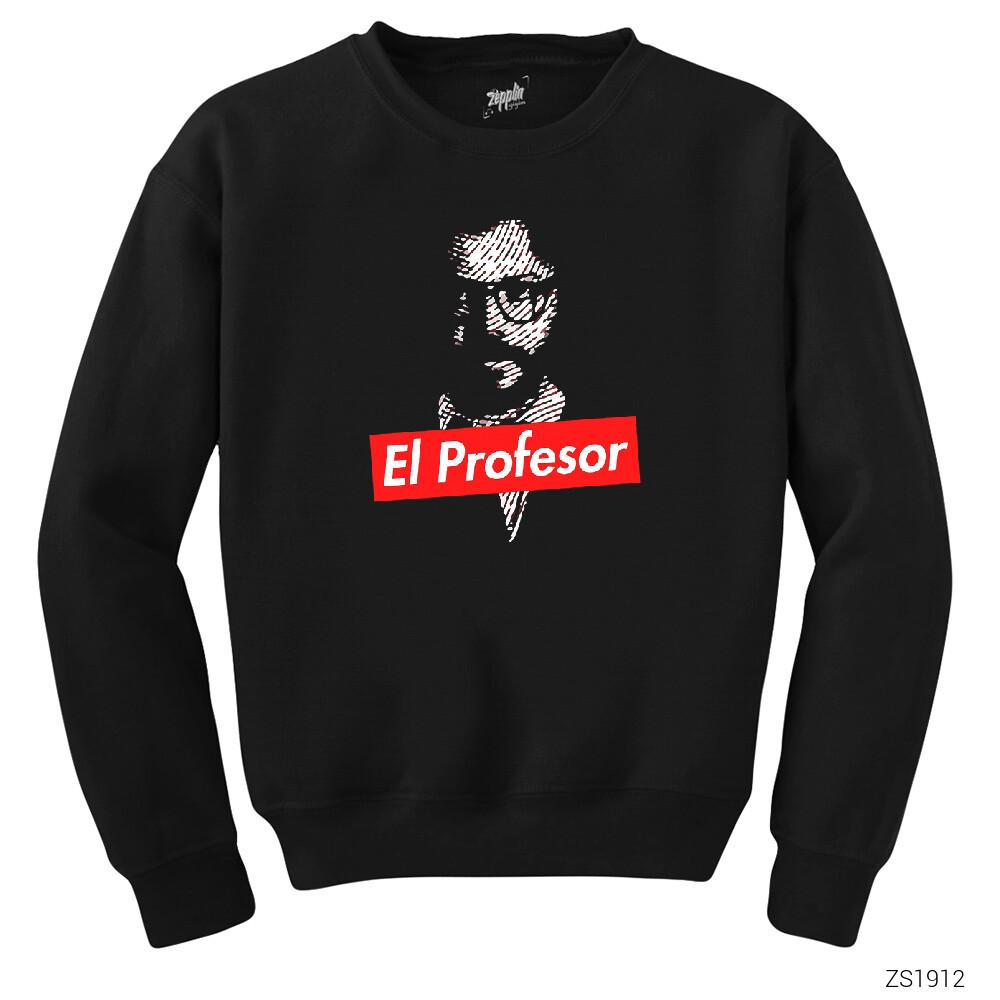 La Casa De Papel Professor Siyah Sweatshirt