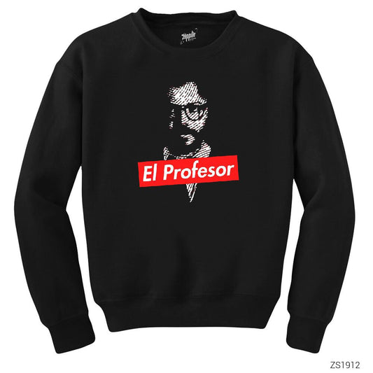 La Casa De Papel Professor Siyah Sweatshirt