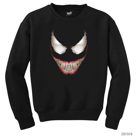 Venom Bad Face Siyah Sweatshirt