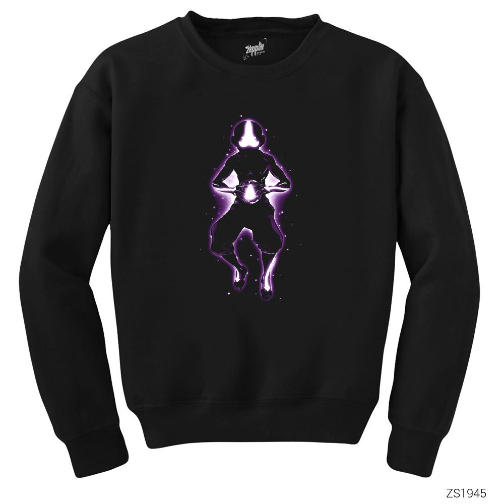 Avatar Meditating Aang Siyah Sweatshirt