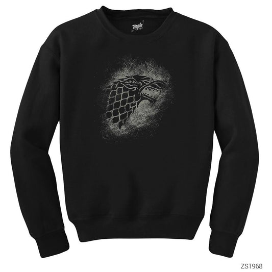 Game of Thrones House Stark Wolf Sigil Siyah Sweatshirt