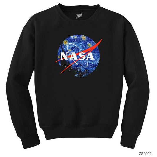 Nasa Paint Siyah Sweatshirt