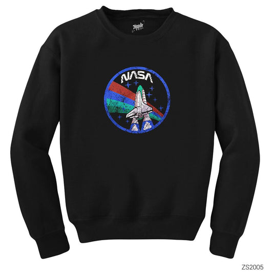 Nasa Vintage Logo Siyah Sweatshirt