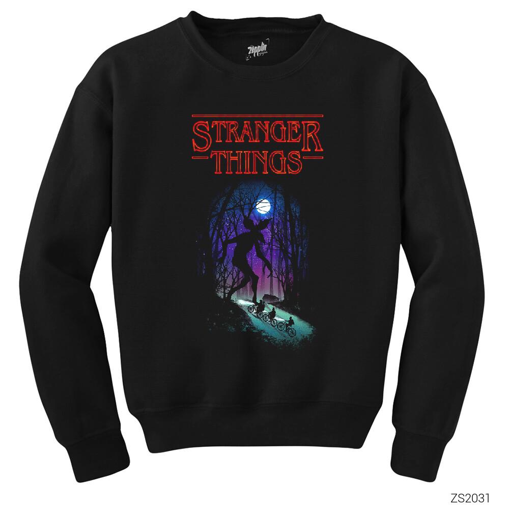 Stranger Things Demogorgan Siyah Sweatshirt