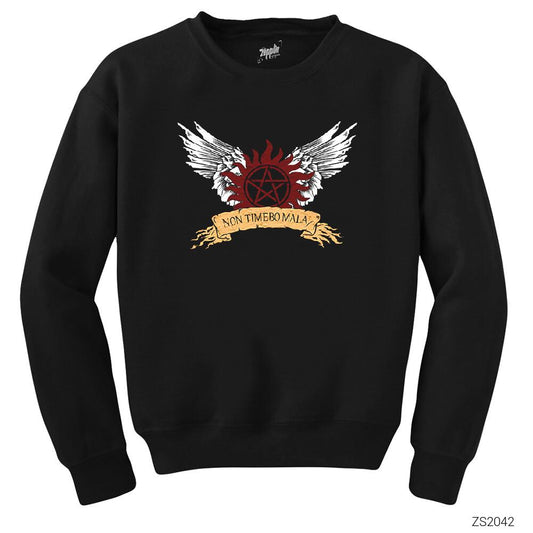 Supernatural Non Timebo Mala Siyah Sweatshirt