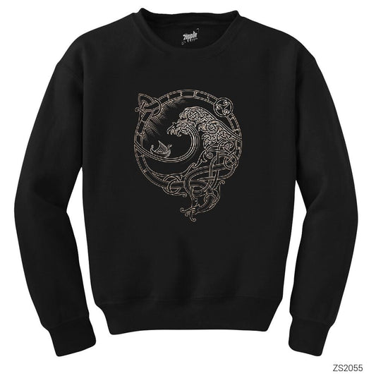 Vikings North Wind Siyah Sweatshirt