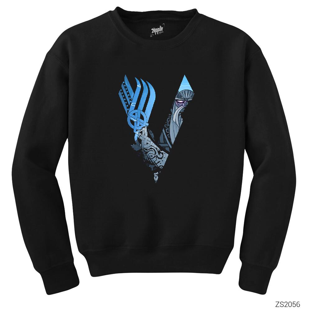 Vikings Odin Blue Siyah Sweatshirt