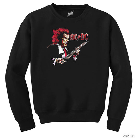 AC DC Angus Young Siyah Sweatshirt