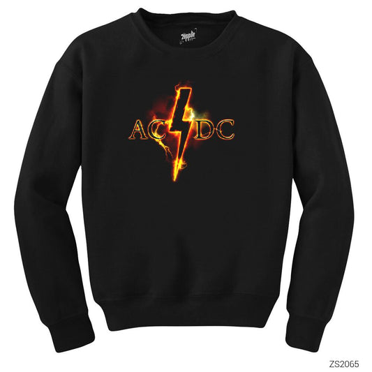 AC DC Fire Lighting Siyah Sweatshirt