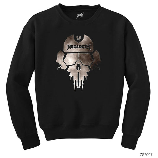 Megadeth Steel Skull Siyah Sweatshirt