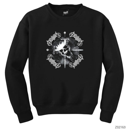 Ensiferum Skull Siyah Sweatshirt