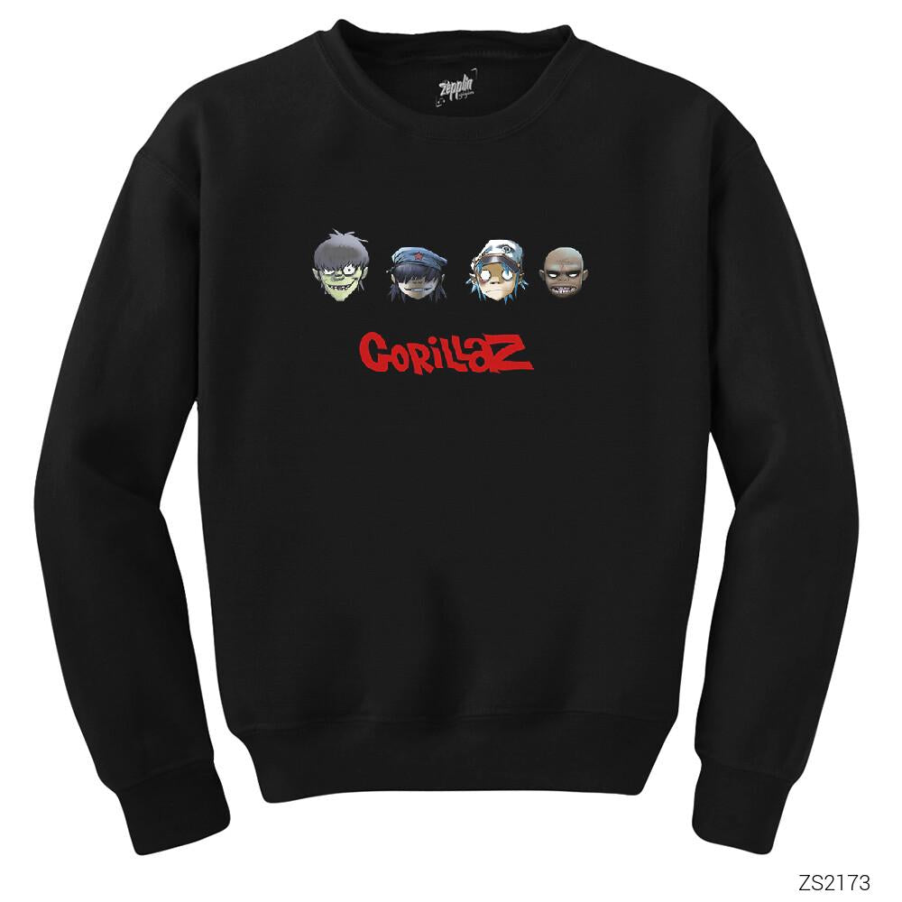 Gorillaz Cartoon 2 Siyah Sweatshirt