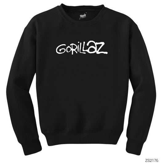 Gorillaz Text Siyah Sweatshirt
