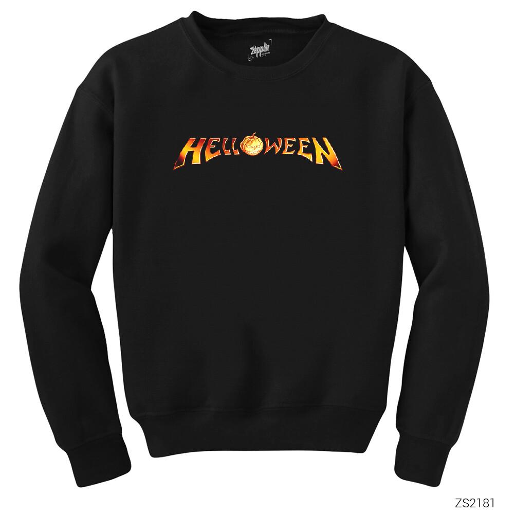 Helloween Logo Siyah Sweatshirt