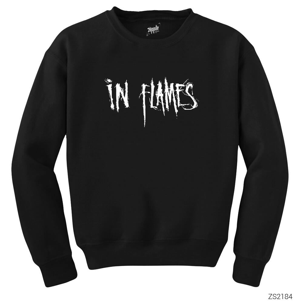 In Flames Logo Siyah Sweatshirt