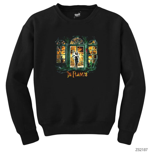 In Flames Witch Woman Siyah Sweatshirt