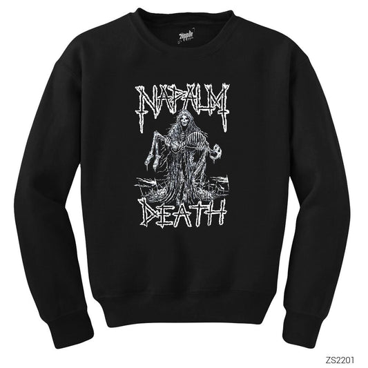 Napalm Death Skeleton Siyah Sweatshirt