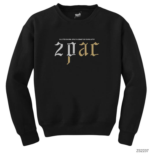 Tupac Shakur Logo 2 Siyah Sweatshirt