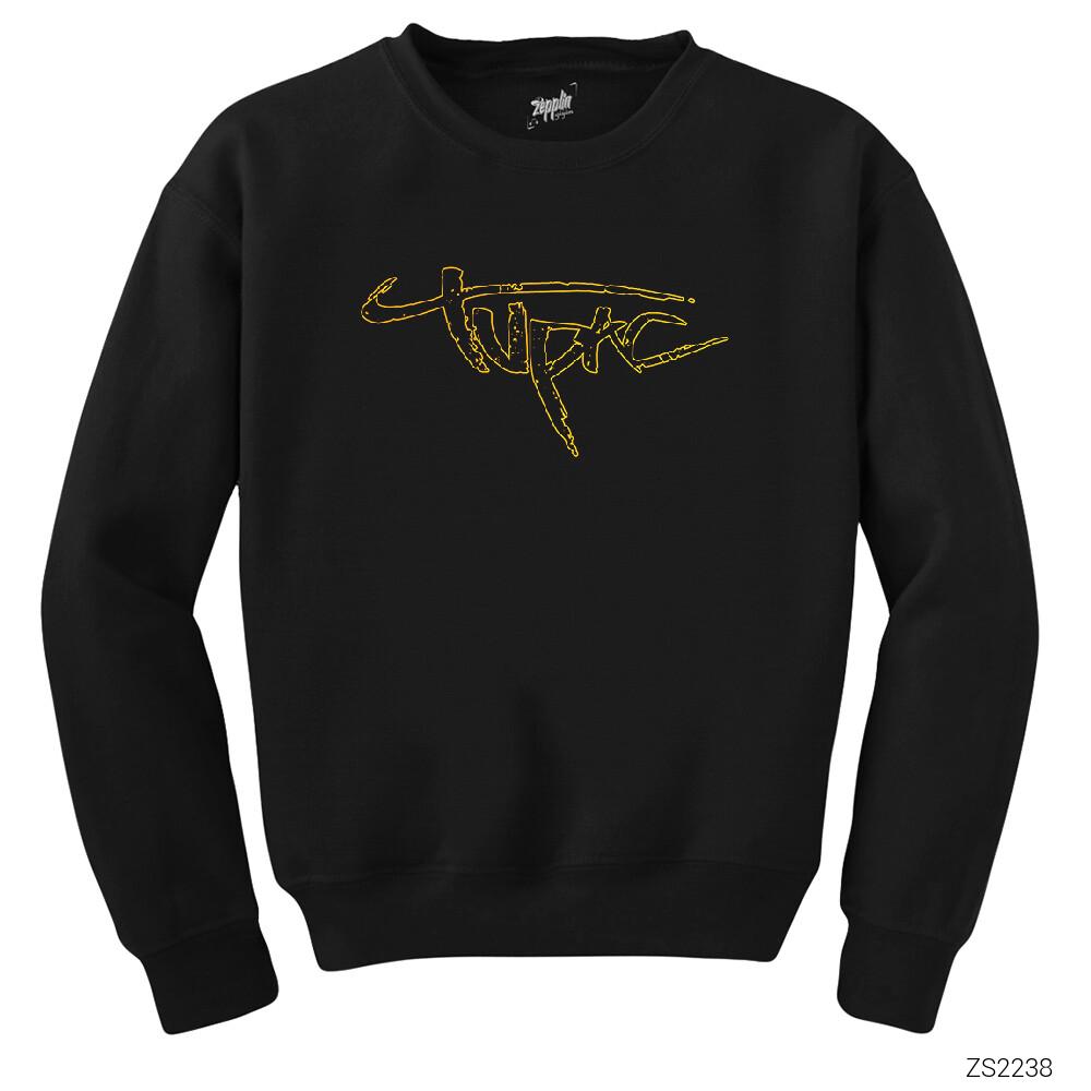 Tupac Shakur Logo 3 Siyah Sweatshirt