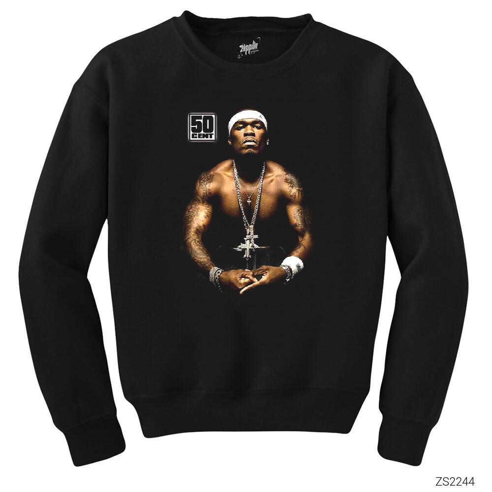 50 Cent With Tattoos Siyah Sweatshirt