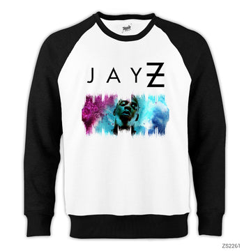 Jay-Z Colorful Cloud Reglan Kol Beyaz Sweatshirt