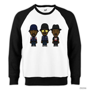 Run Dmc Cartoon Reglan Kol Beyaz Sweatshirt