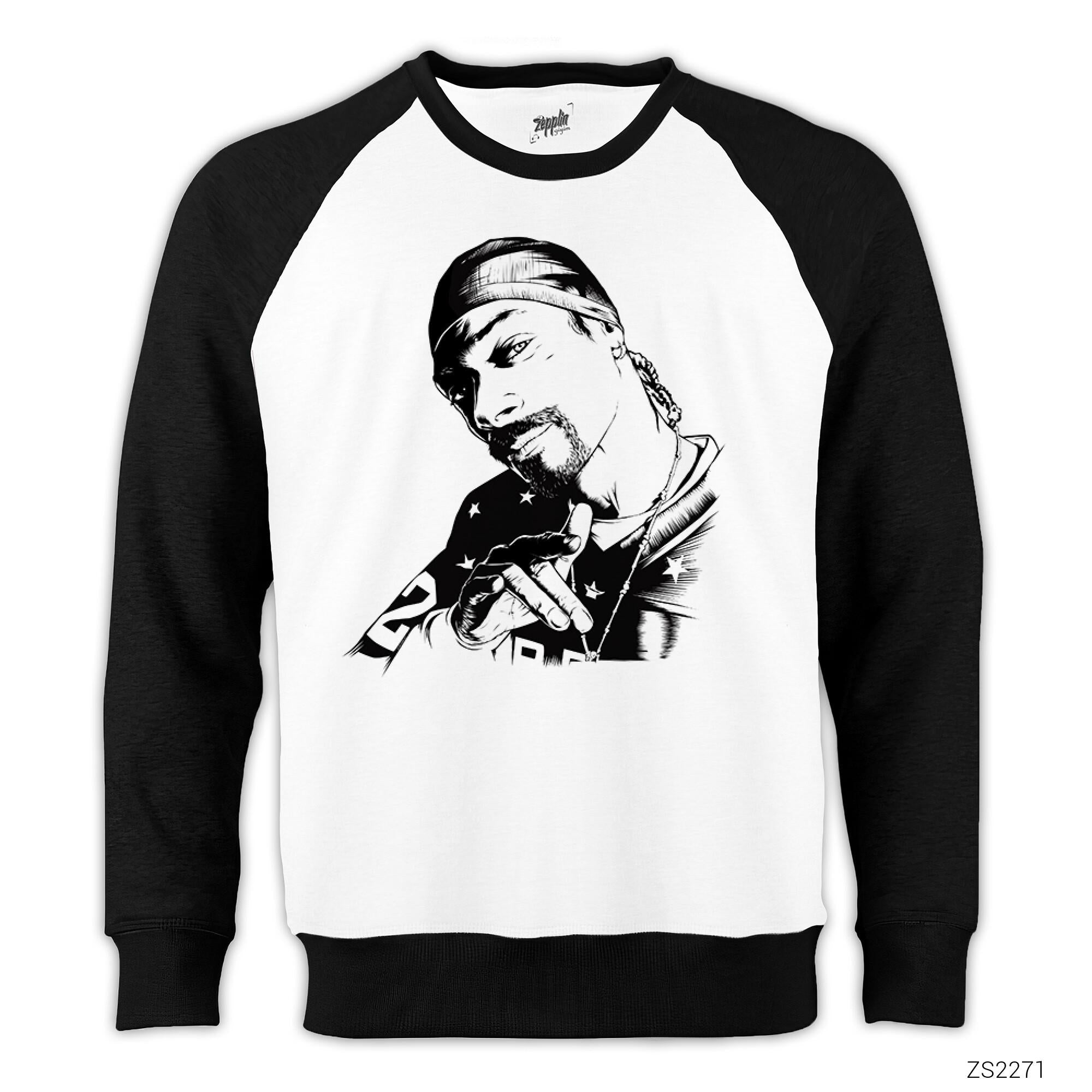 Snoop Dogg Man Reglan Kol Beyaz Sweatshirt