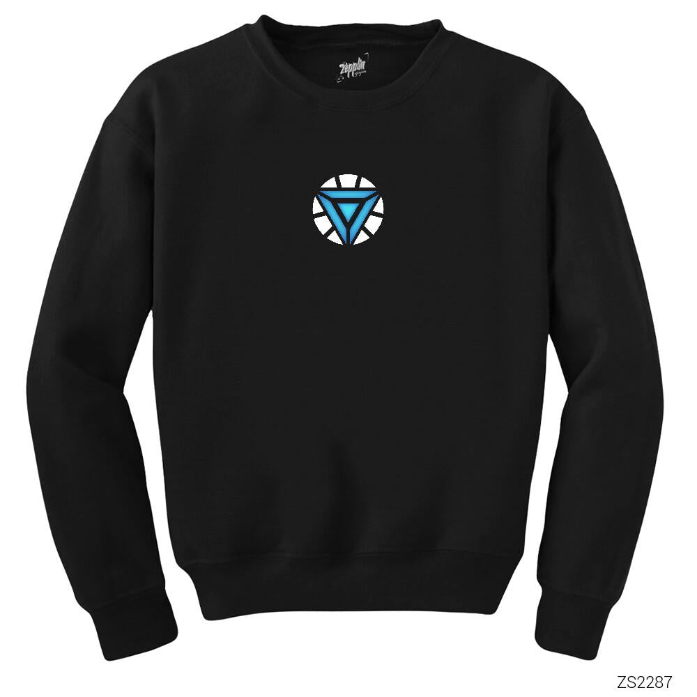 Iron Man 2019 Arc Reactor 2 Siyah Sweatshirt