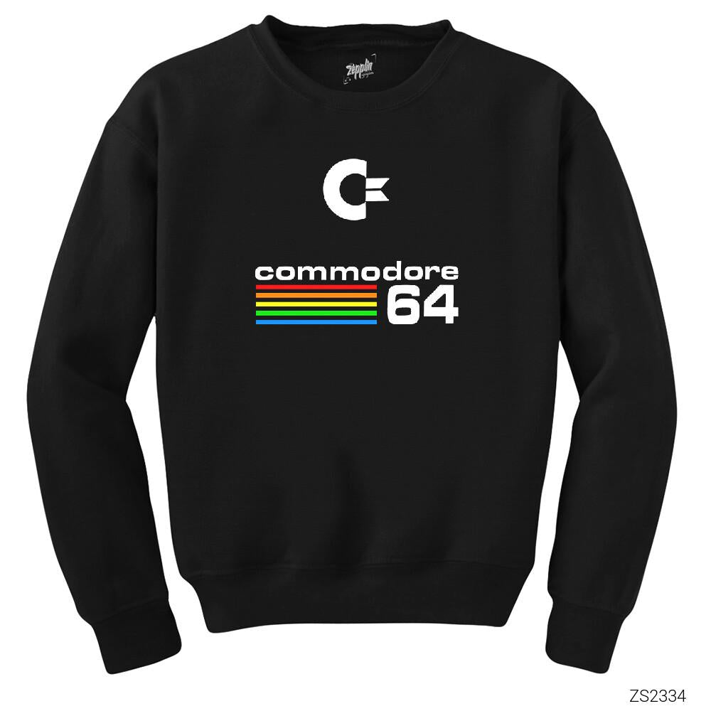 Commodore 64 Vintage Logo Siyah Sweatshirt