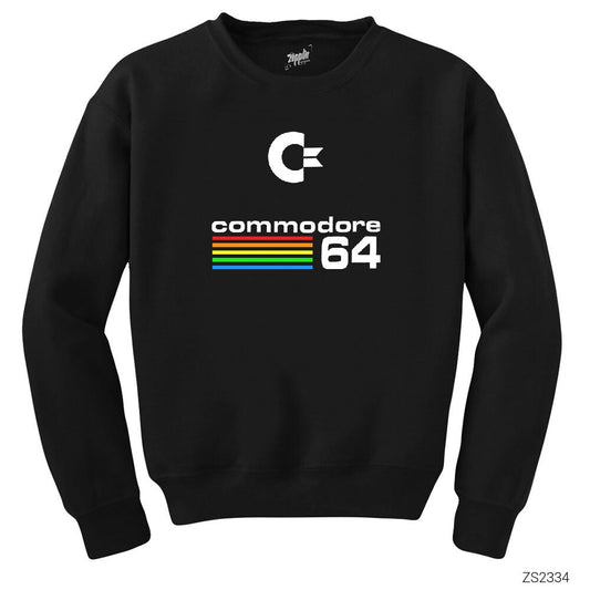 Commodore 64 Vintage Logo Siyah Sweatshirt