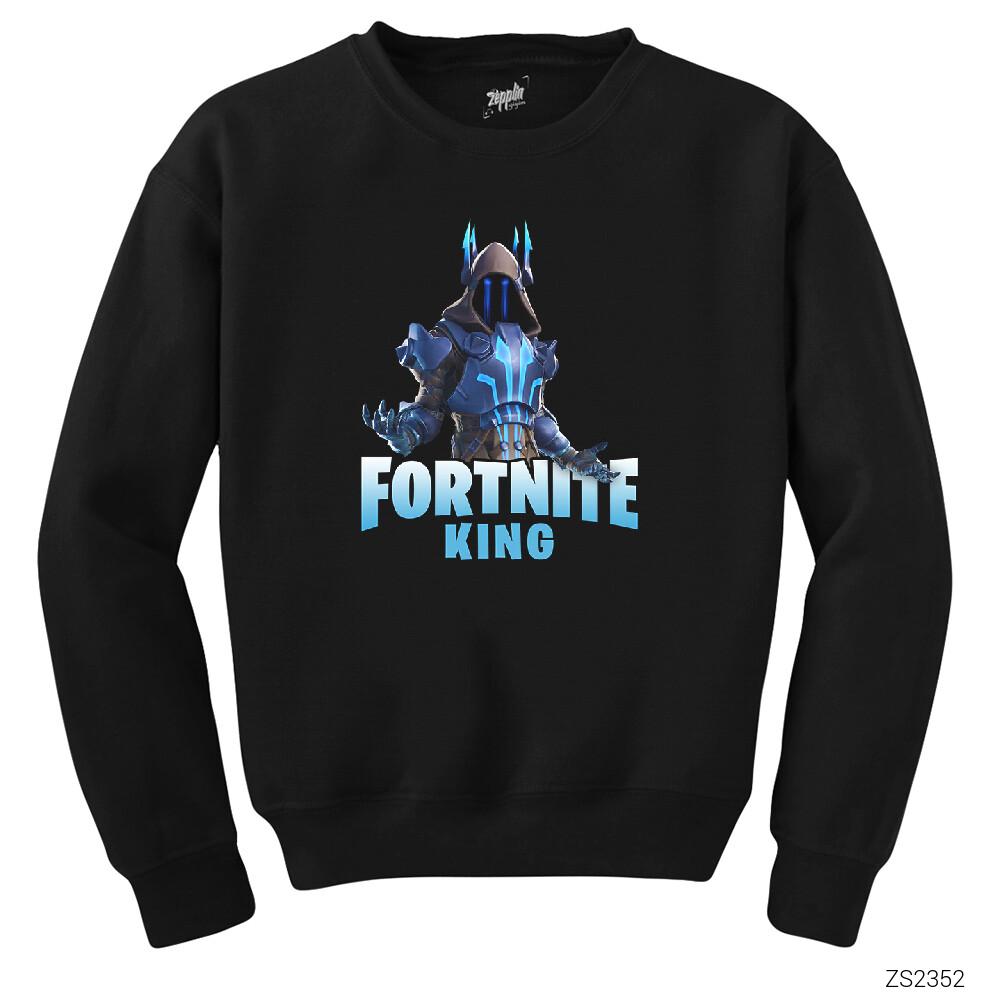 Fortnite King Siyah Sweatshirt