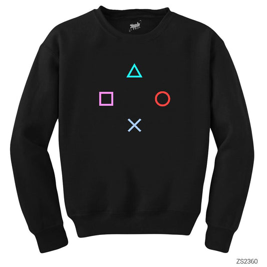 Gamepad Buttons Siyah Sweatshirt