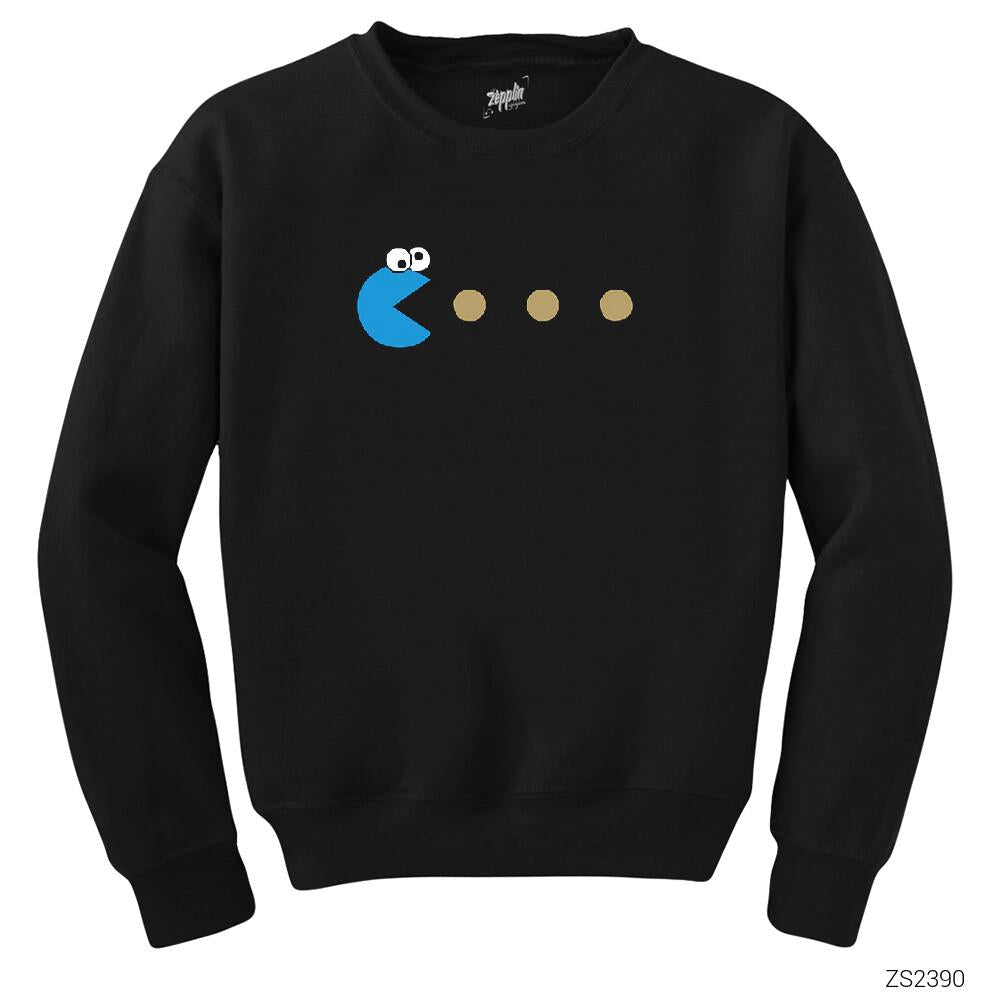 Pac-man Blue Siyah Sweatshirt