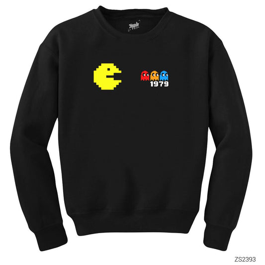Pac-man Pixel Siyah Sweatshirt