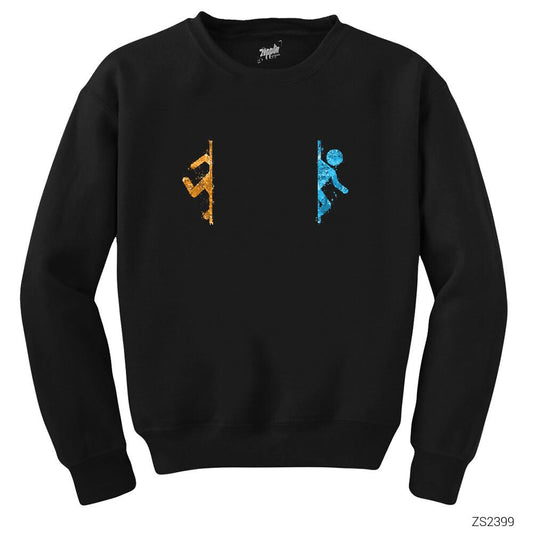 İndirimli Portal 2 Co-Op 2 Siyah Sweatshirt