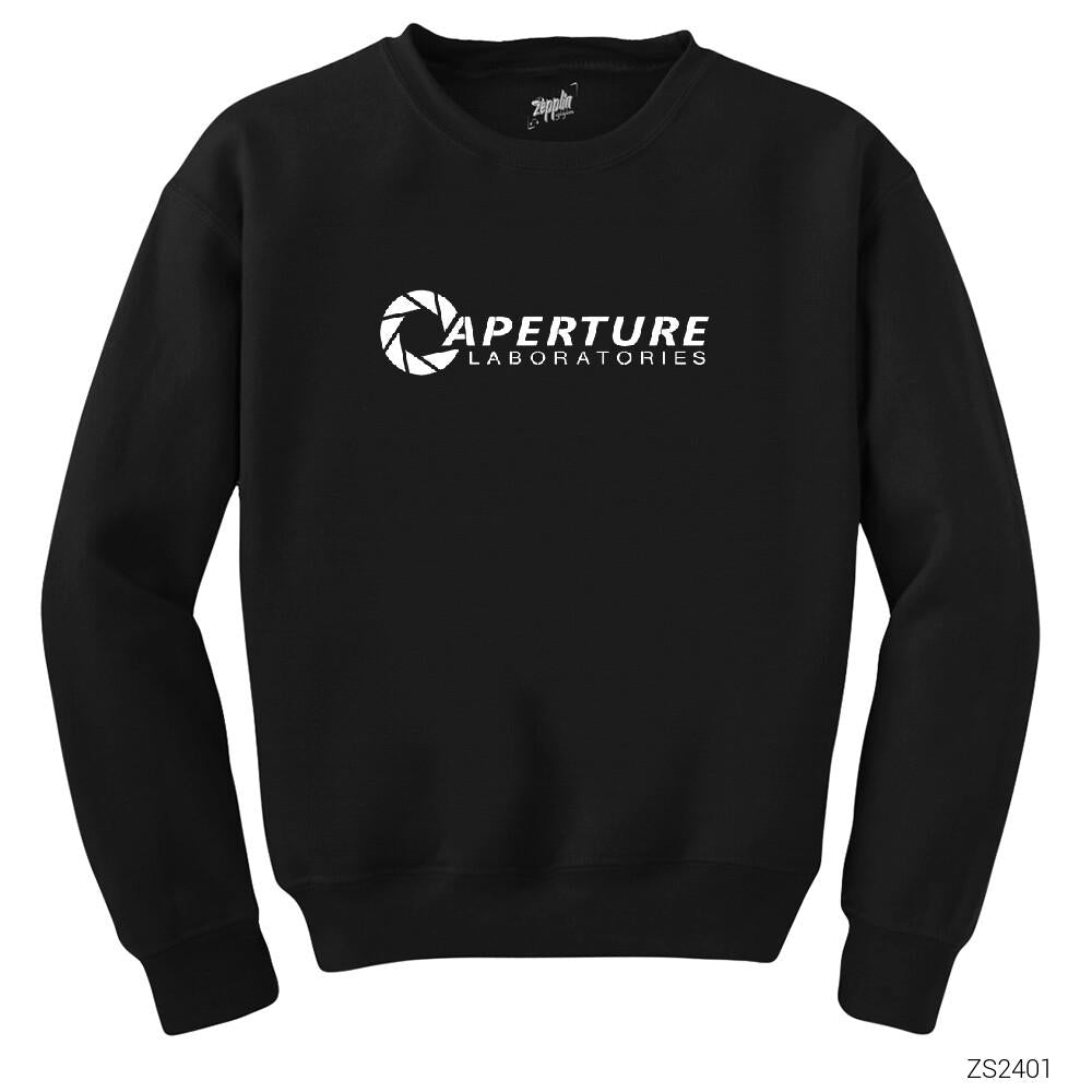 Portal Aperture Siyah Sweatshirt