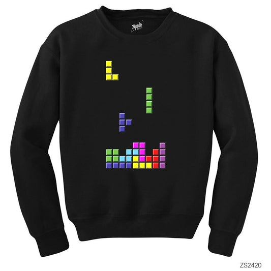 Tetris Blocks Siyah Sweatshirt