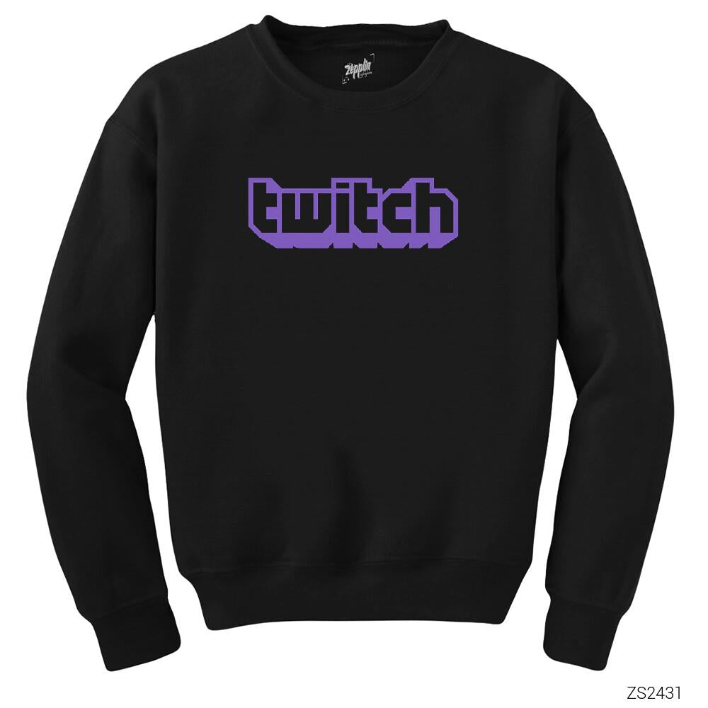 Twitch Logo 2 Siyah Sweatshirt