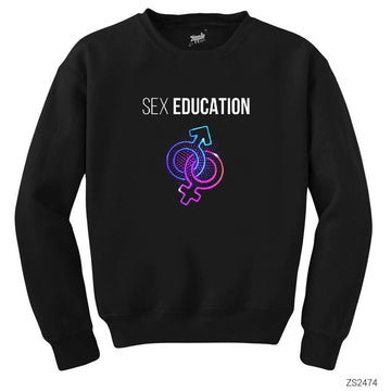 Sex Education Male and Female Siyah Sweatshirt