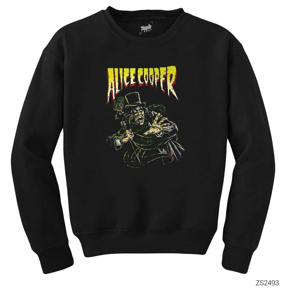 Alice Cooper Comic Siyah Sweatshirt