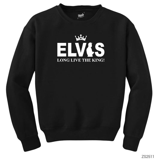 Elvis Long Live The King Siyah Sweatshirt