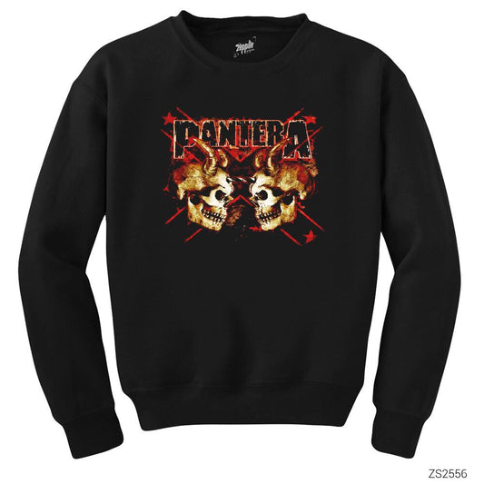 Pantera Skull Siyah Sweatshirt