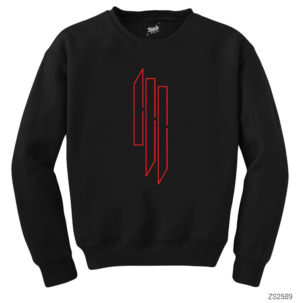 Skrillex Outline Siyah Sweatshirt