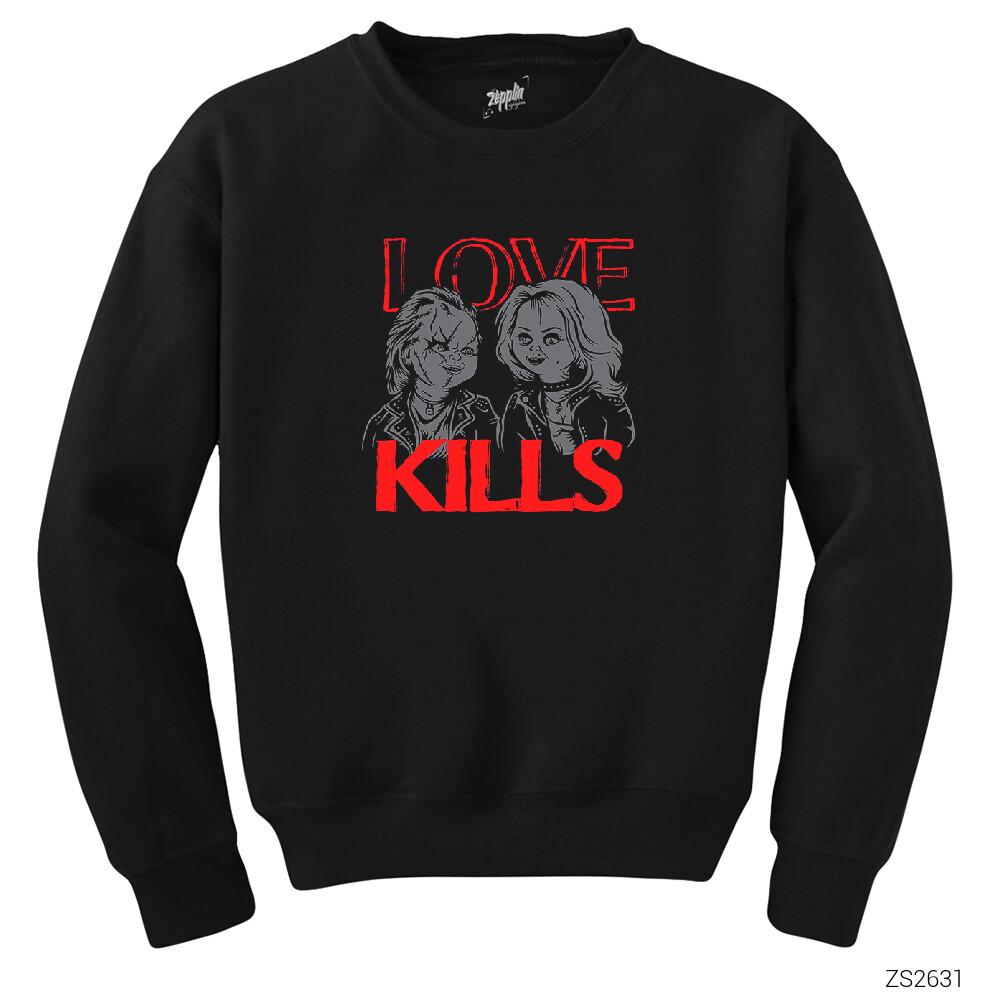 Chucky Love Kills Siyah Sweatshirt
